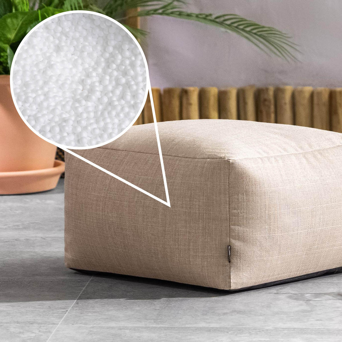 POUF Outdoor Amara - Beige, Textil (40/24/40cm) - icon