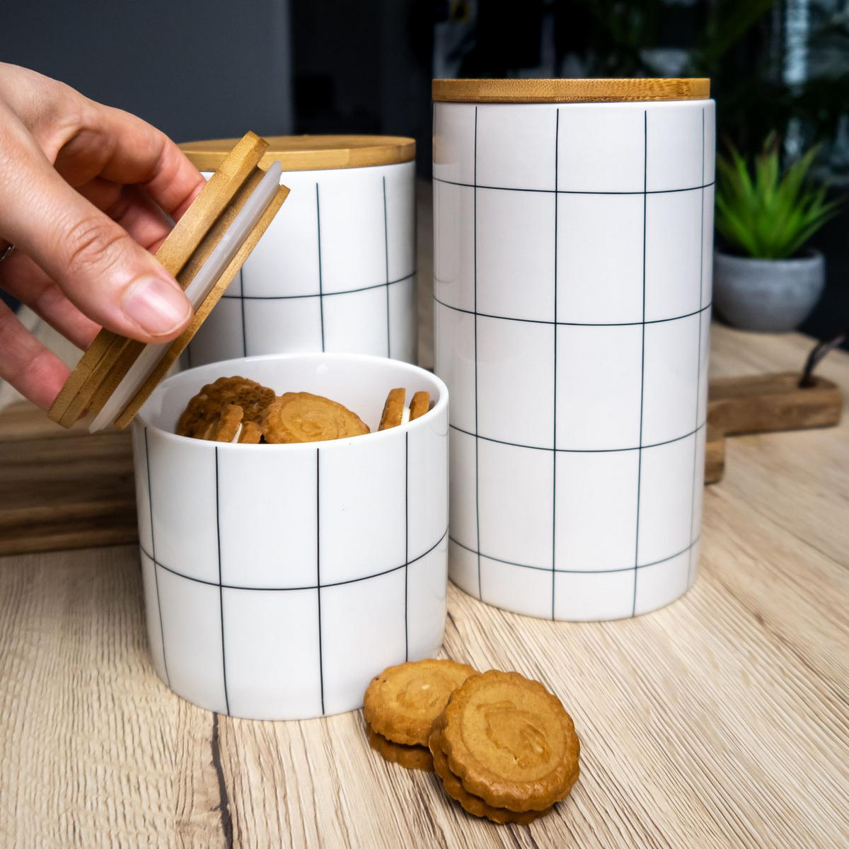 VORRATSDOSE mit Deckel 700 ml - Weiß, Keramik (10/13.5/10cm) - Intirilife