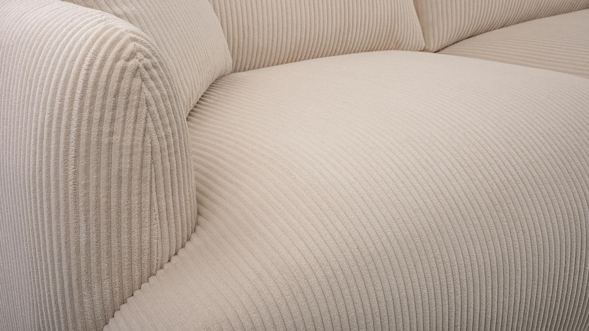 2-SITZER-SOFA Locco Beige, Zweisitzer Sofa - Beige, Holzwerkstoff (206/83/102cm) - Bettso