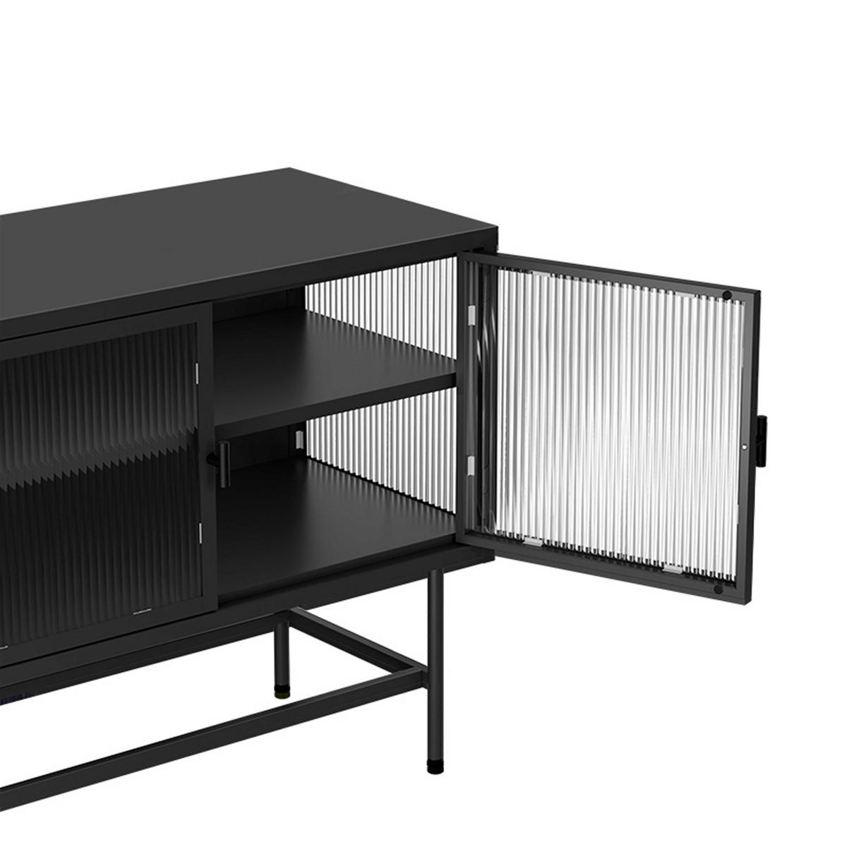 SIDEBOARD, Schwarz - Schwarz, Metall (40/66/120cm) - Oviala