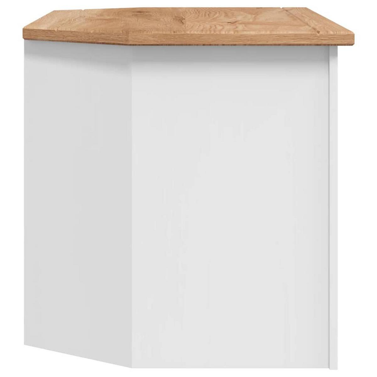 TV-ECKSCHRANK Weiss 93/49/49 Cm Massivholz Panama-Kiefer - Weiß, Holz (49/93/49cm) - vidaXL