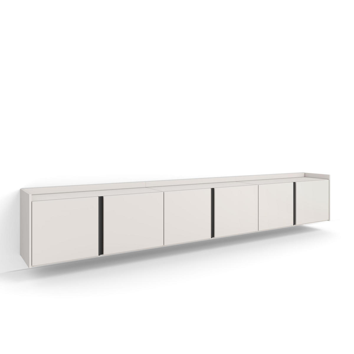 LOWBOARD, Beige, 309/35/50cm, Hängend - Beige, Holzwerkstoff (309/50/35cm) - Skraut Home