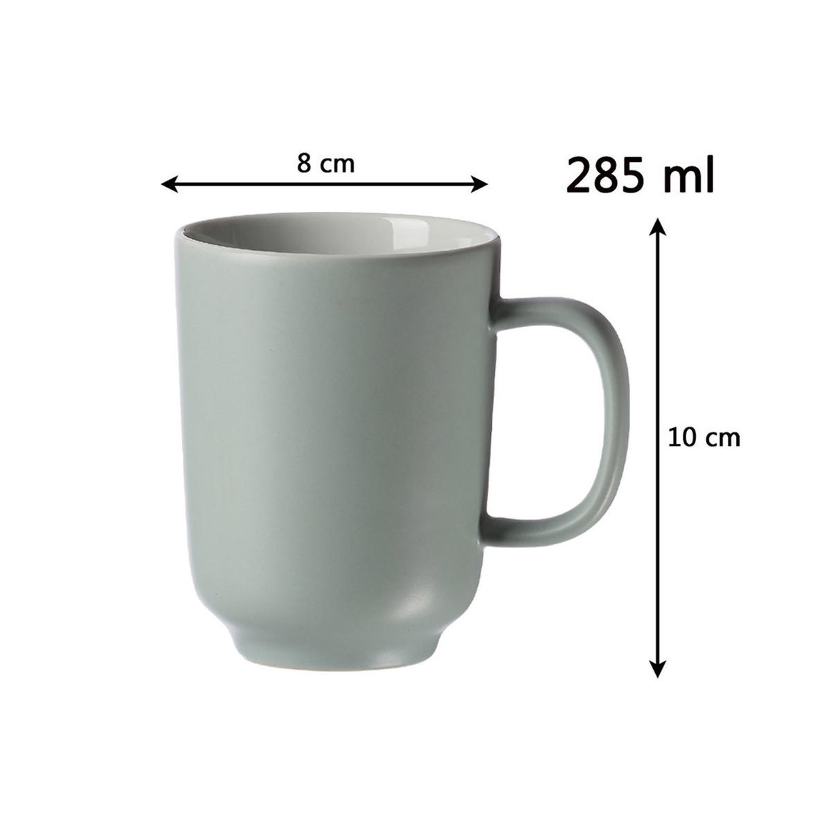 KAFFEEBECHER Jasper Mint 285 ml 4er Set - Mintgrün, Keramik (0.285L) - Ritzenhoff Breker