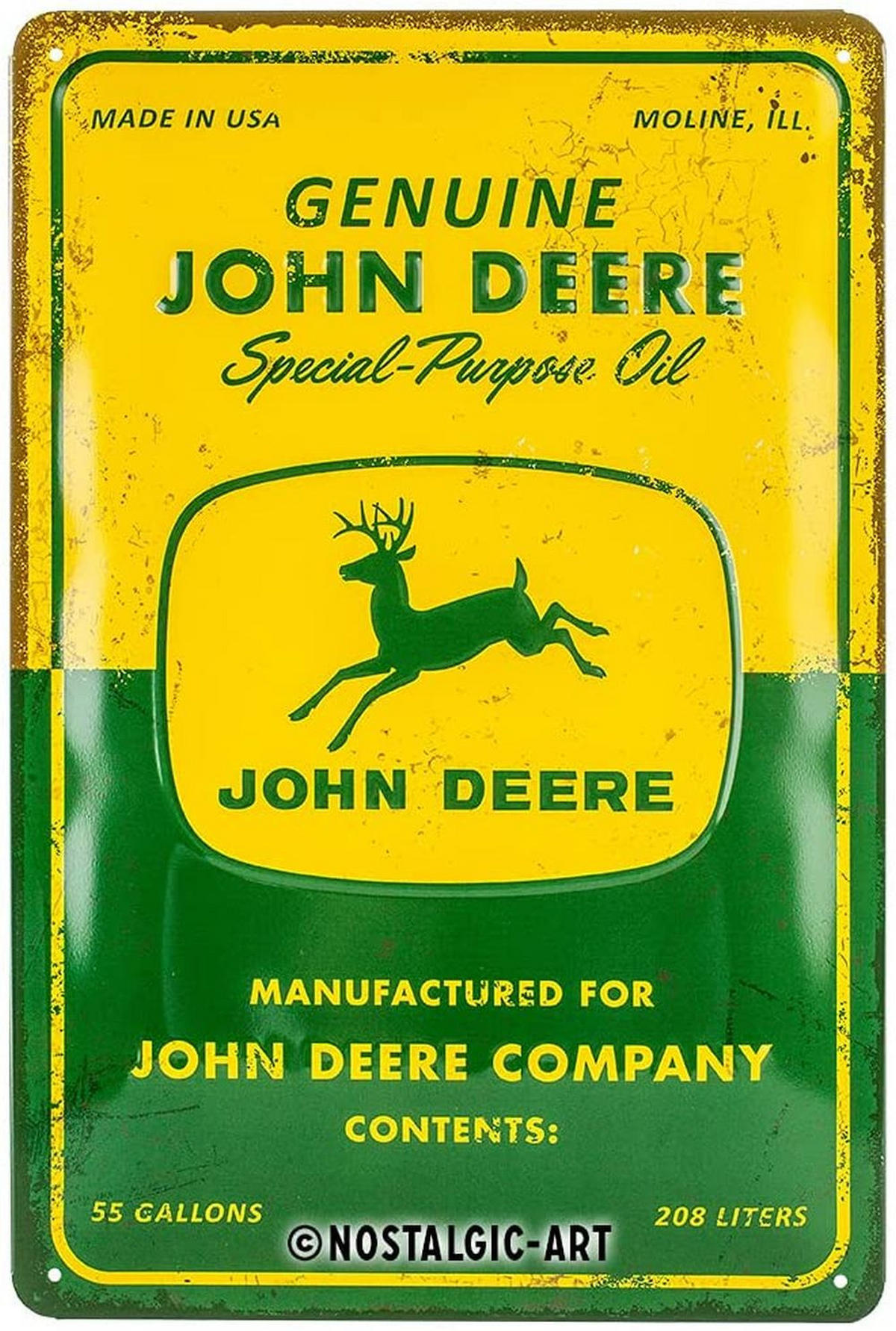 BLECHSCHILD 20/30 cm John Deere Special Purpose Oil - Multicolor, Metall (20/30/0.2cm) - Nostalgic-Art