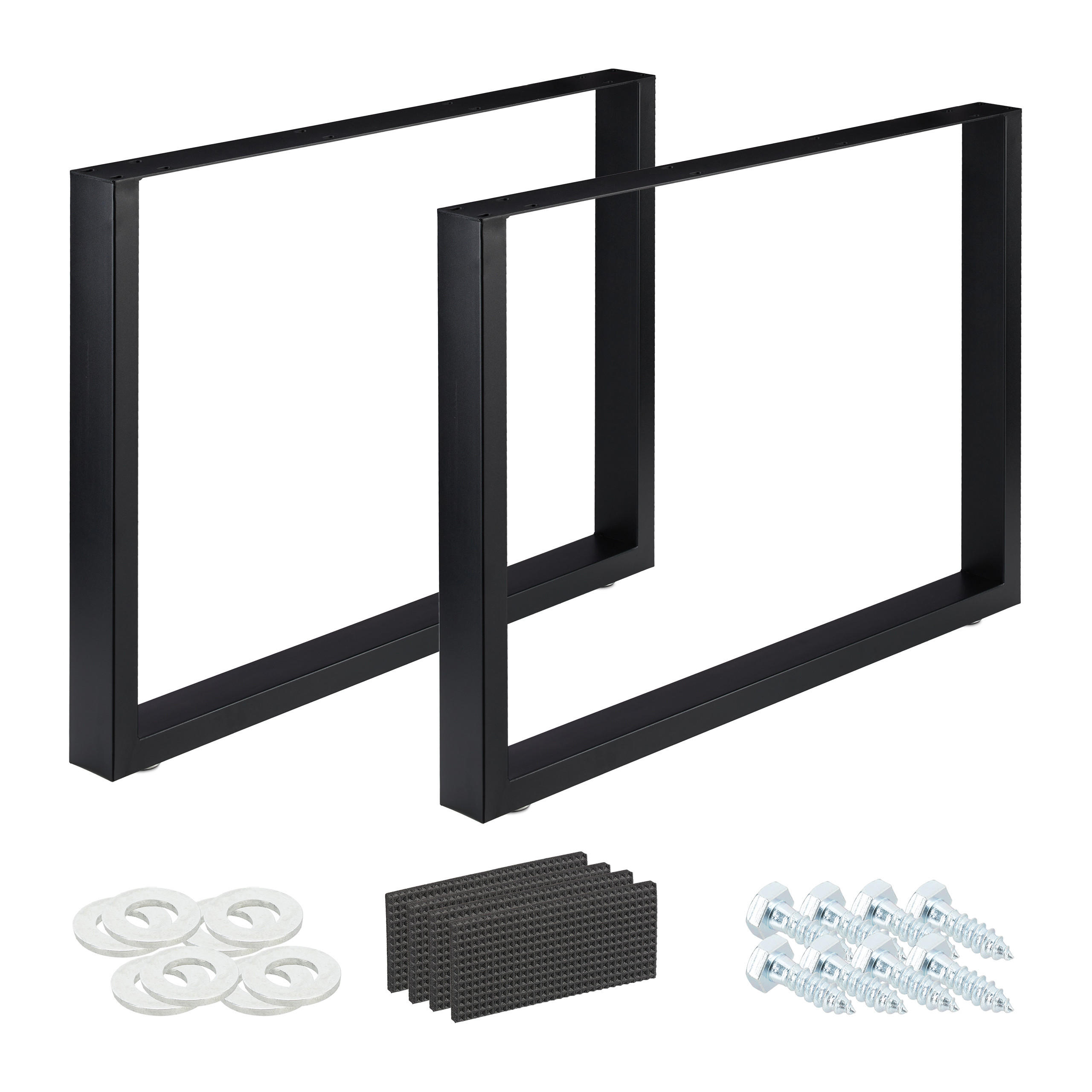 2XTISCHKUFEN - Schwarz, Metall (100/72/8cm) - Relaxdays