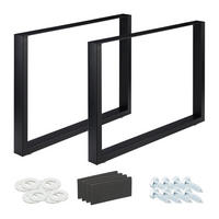 2XTISCHKUFEN - Schwarz, Metall (100/72/8cm) - Relaxdays