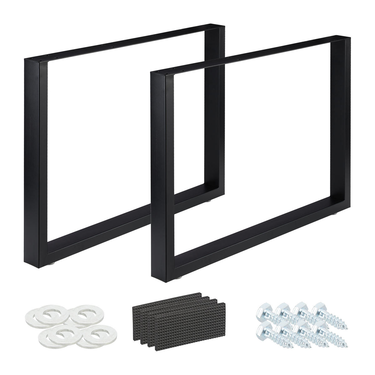 2XTISCHKUFEN - Schwarz, Metall (100/72/8cm) - Relaxdays