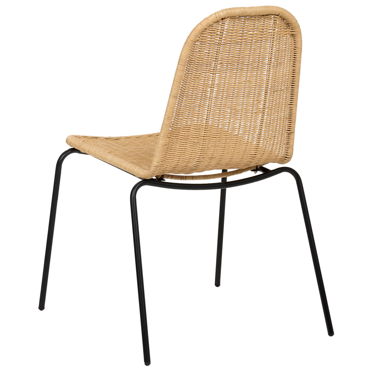 ESSZIMMERSTUHL 2er Set Rattan Naturfarben Roxton - Naturfarben, Naturmaterialien (56/85/54cm) - Beliani