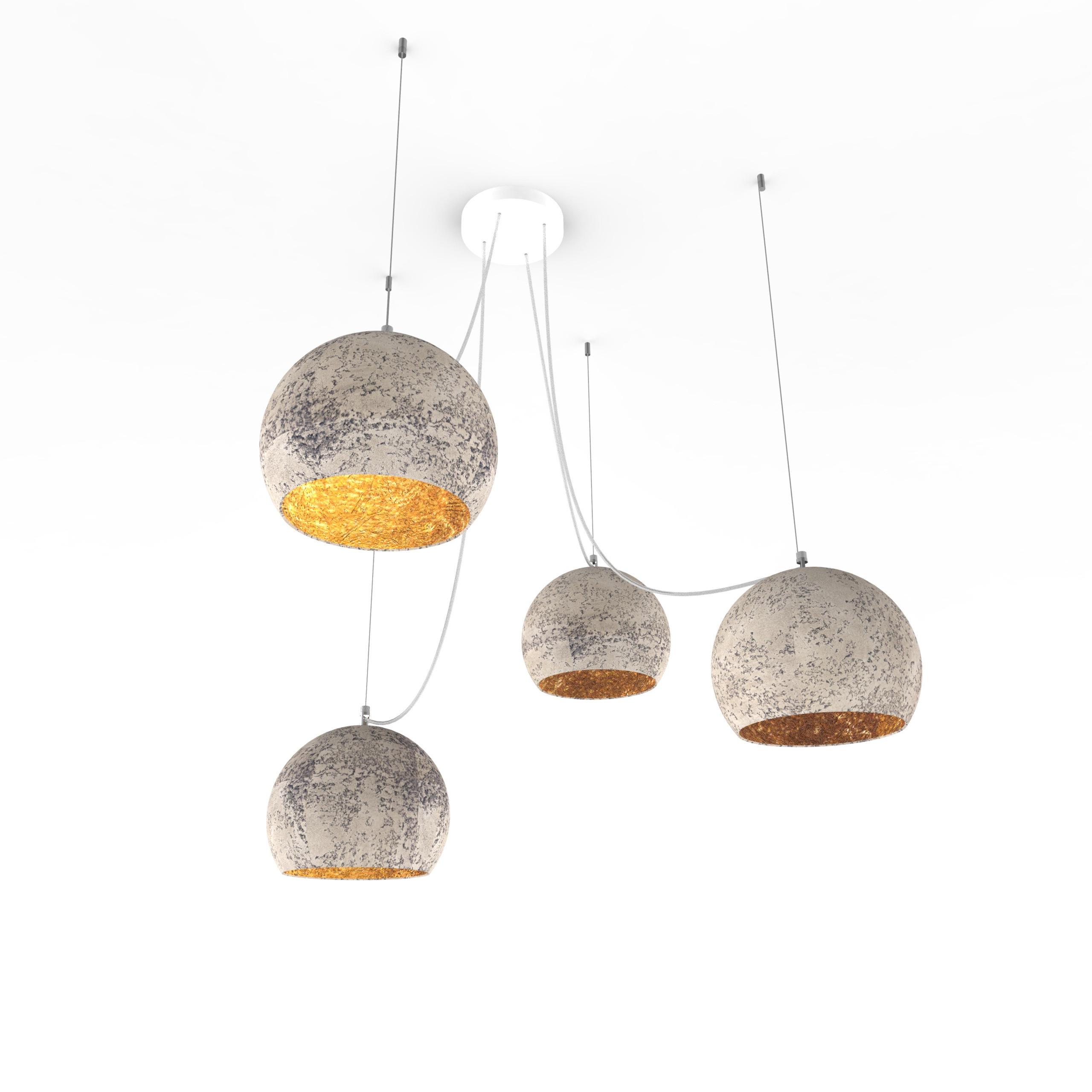 HÄNGELEUCHTE Joe X4 - Grau, Metall (25/25/20cm) - Lumicom