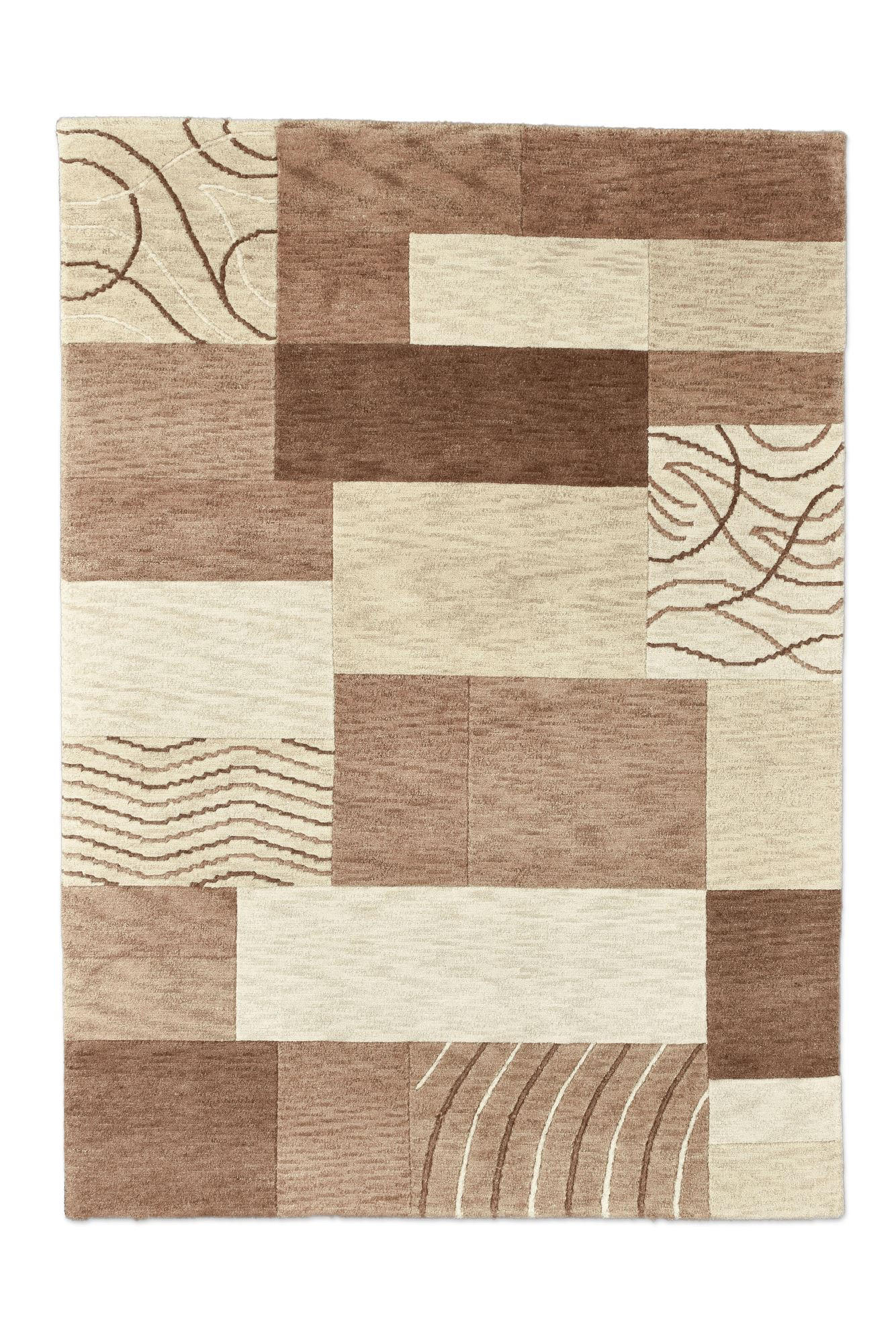 HANDTUFTTEPPICH Royal Domas 170x240 cm - Braun, Textil (170/240cm) - THEKO