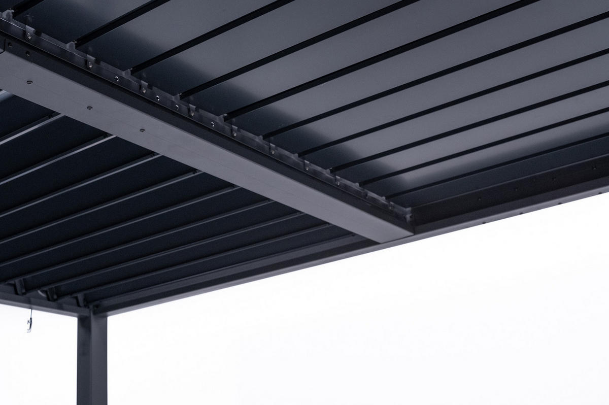 PERGOLA BIOKLIMATISCHE SELBSTTRAGENDE Piana grauem 4m x 3m - Grau, Metall (304/218/304cm) - Cazeboo