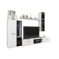 WOHNWAND CERES LED - Weiß, Holzwerkstoff (240/180/40cm) - Meblini
