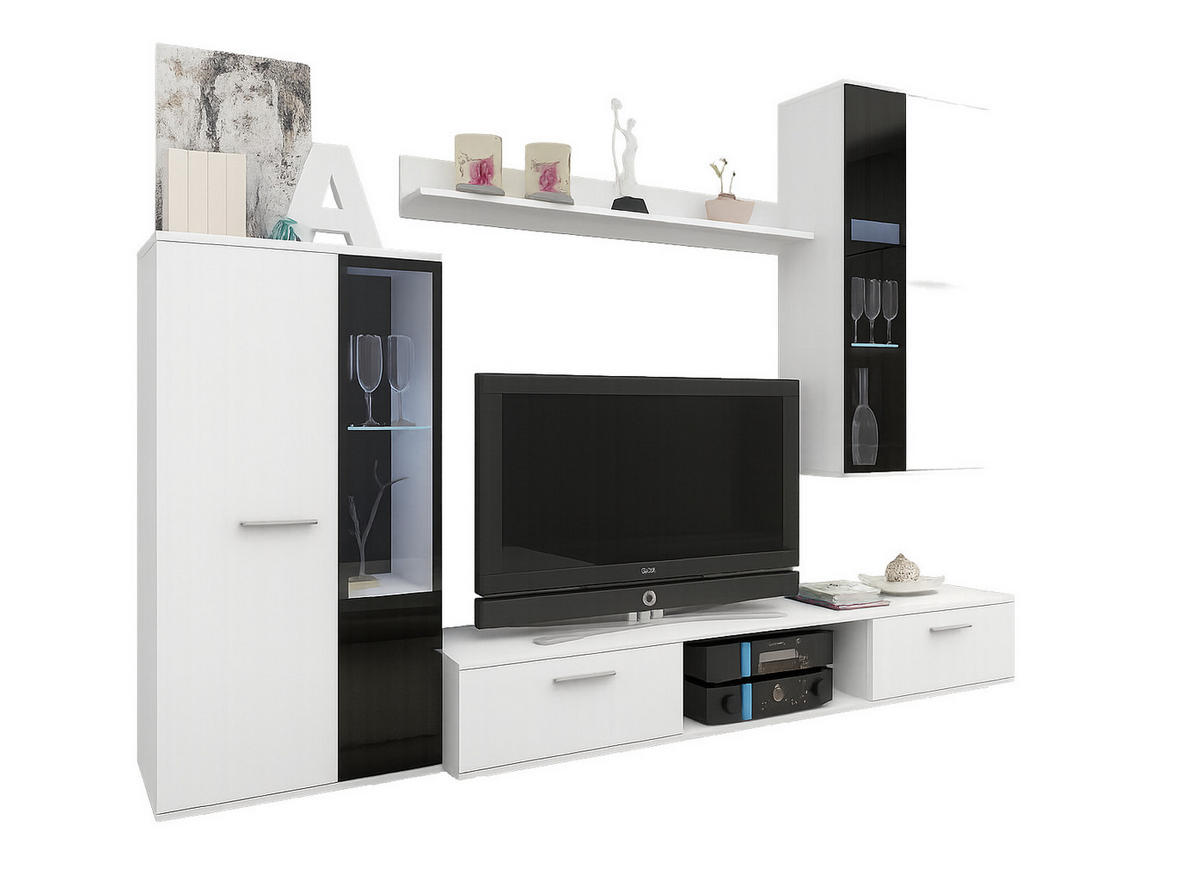 WOHNWAND CERES LED - Weiß, Holzwerkstoff (240/180/40cm) - Meblini