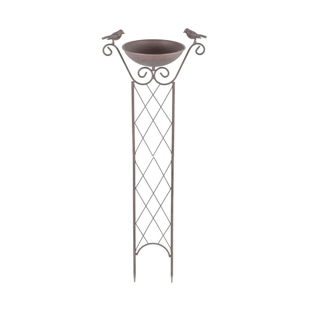 VOGELTRÄNKE mit Rankhilfe mit Erdspieß - Transparent, Metall (19/84/32cm) - Haushalt International