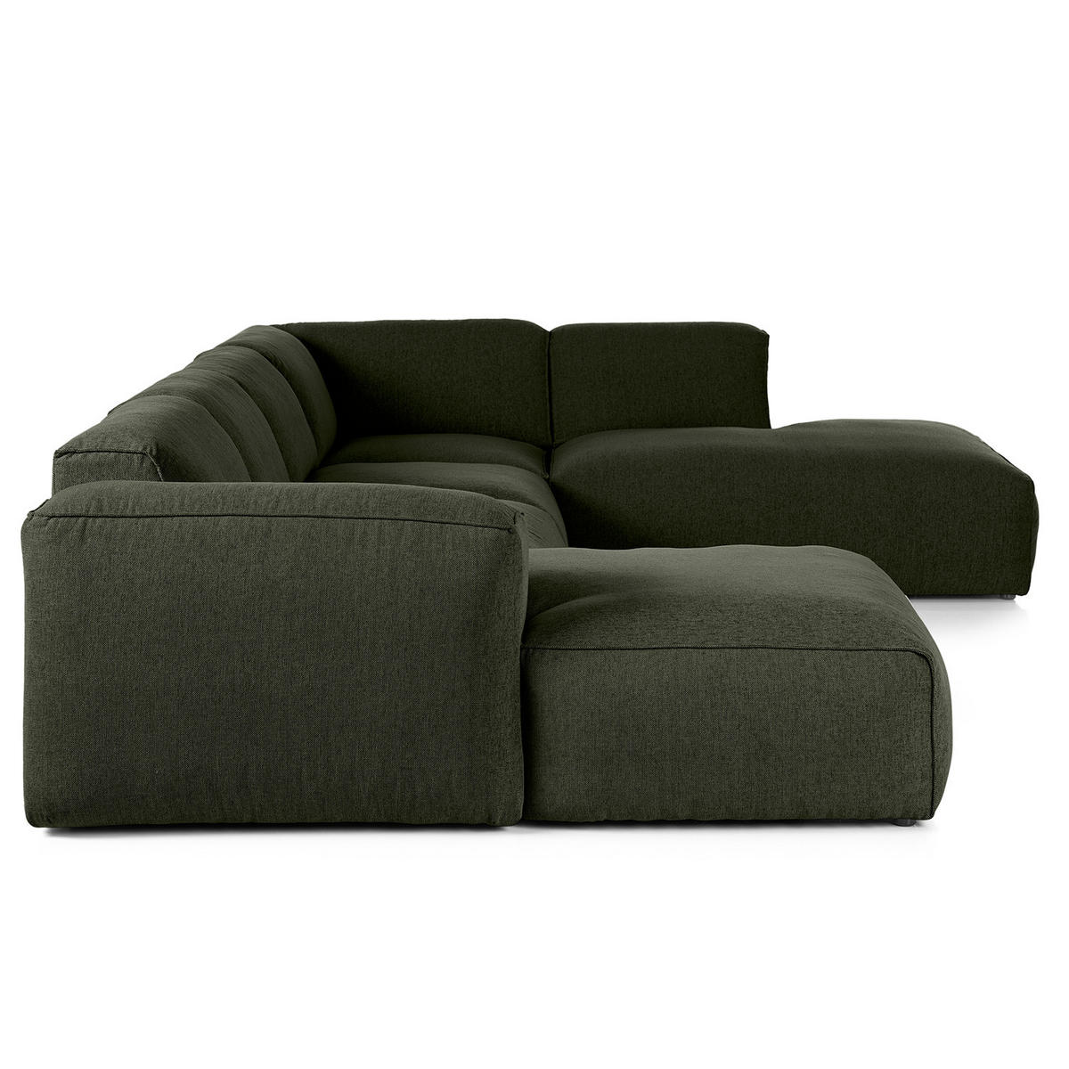 WOHNLANDSCHAFT mit Longchair - Schwarz/Grau, Kunststoff/Textil (325/71/235cm) - home24