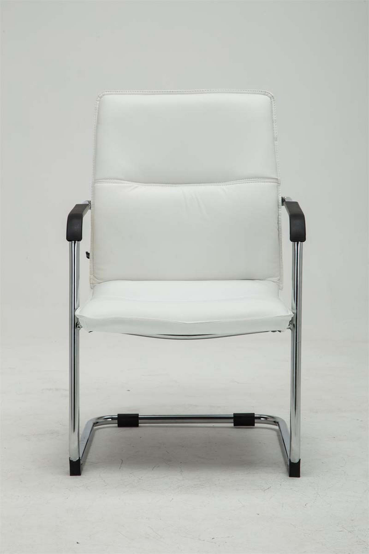 BESUCHERSTUHL 2er-Set SEATTLE 92x56x60 cm Weiß Kunstleder - Weiß, Leder/Metall (56/92/60cm) - DELUKE