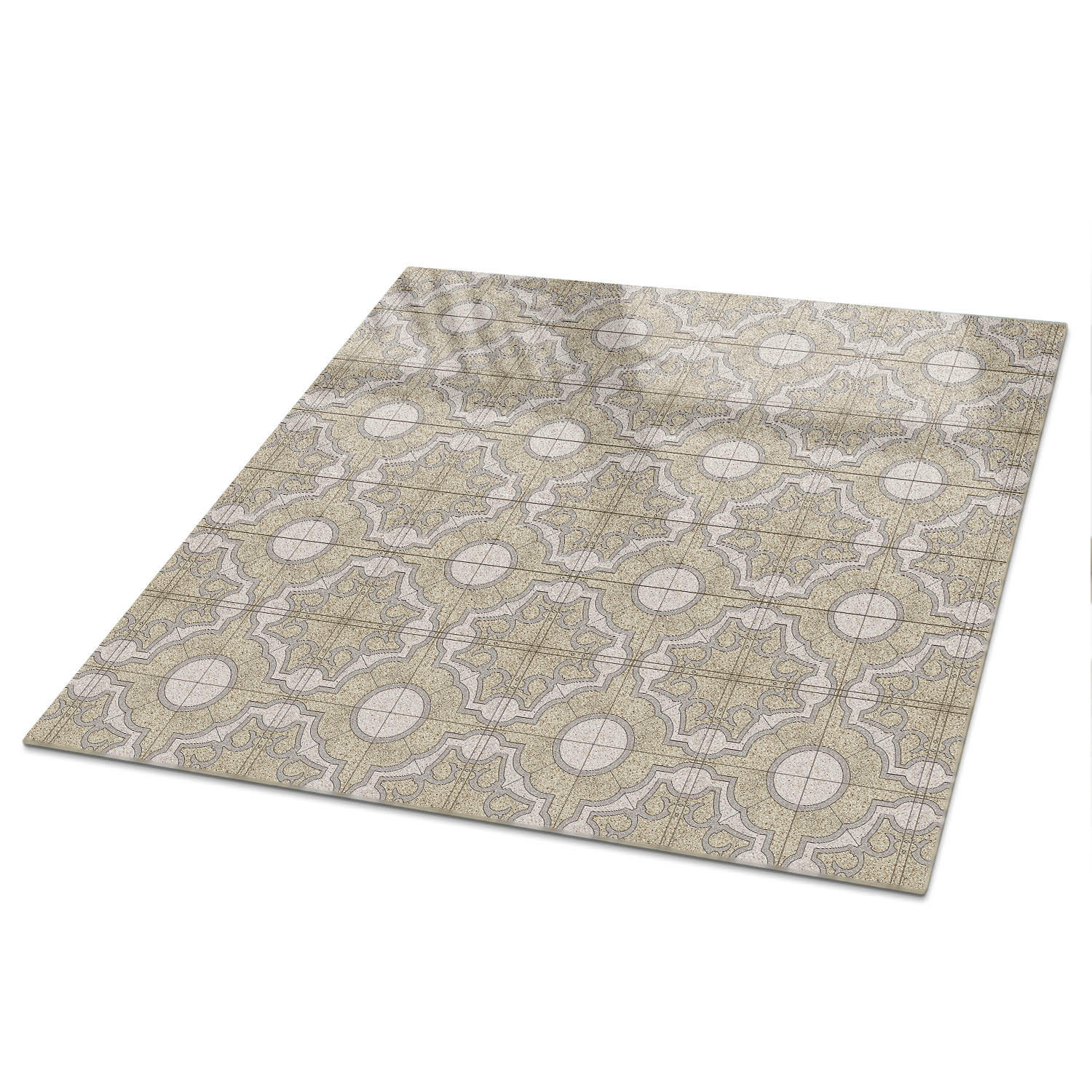 TISCHPLATTE 50x50 cm – Ornamentales Mosaik - Weiß, Glas (0.4/50/50cm) - Wallfluent