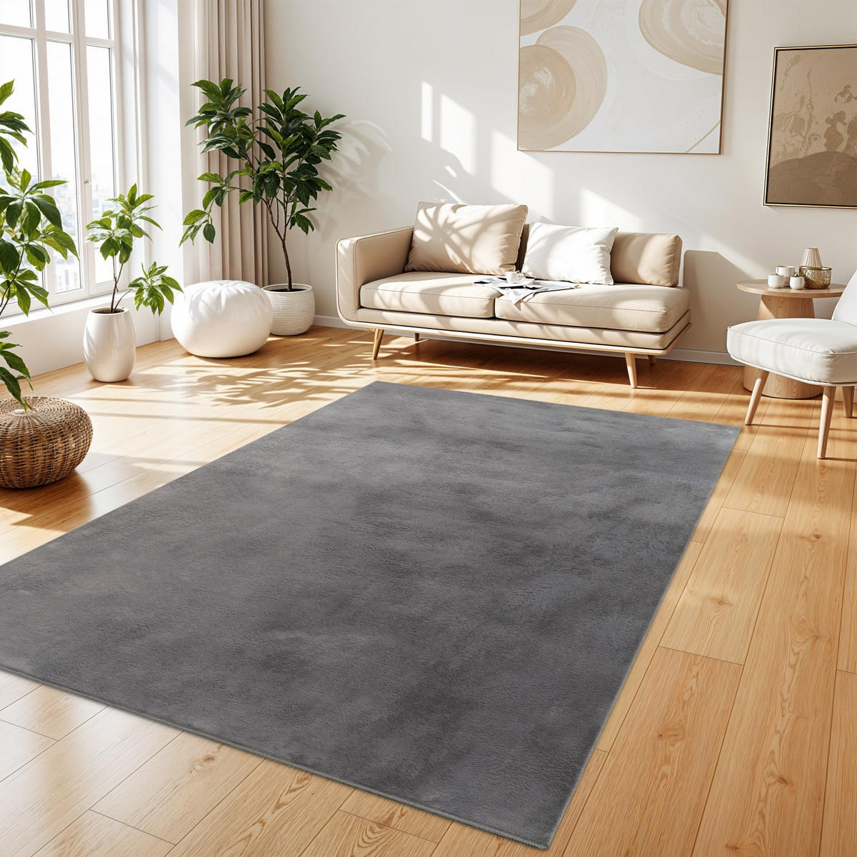 HOCHFLORTEPPICH 200/280 cm Soft 380 - Anthrazit, Kunststoff (200/280cm) - Paco Home