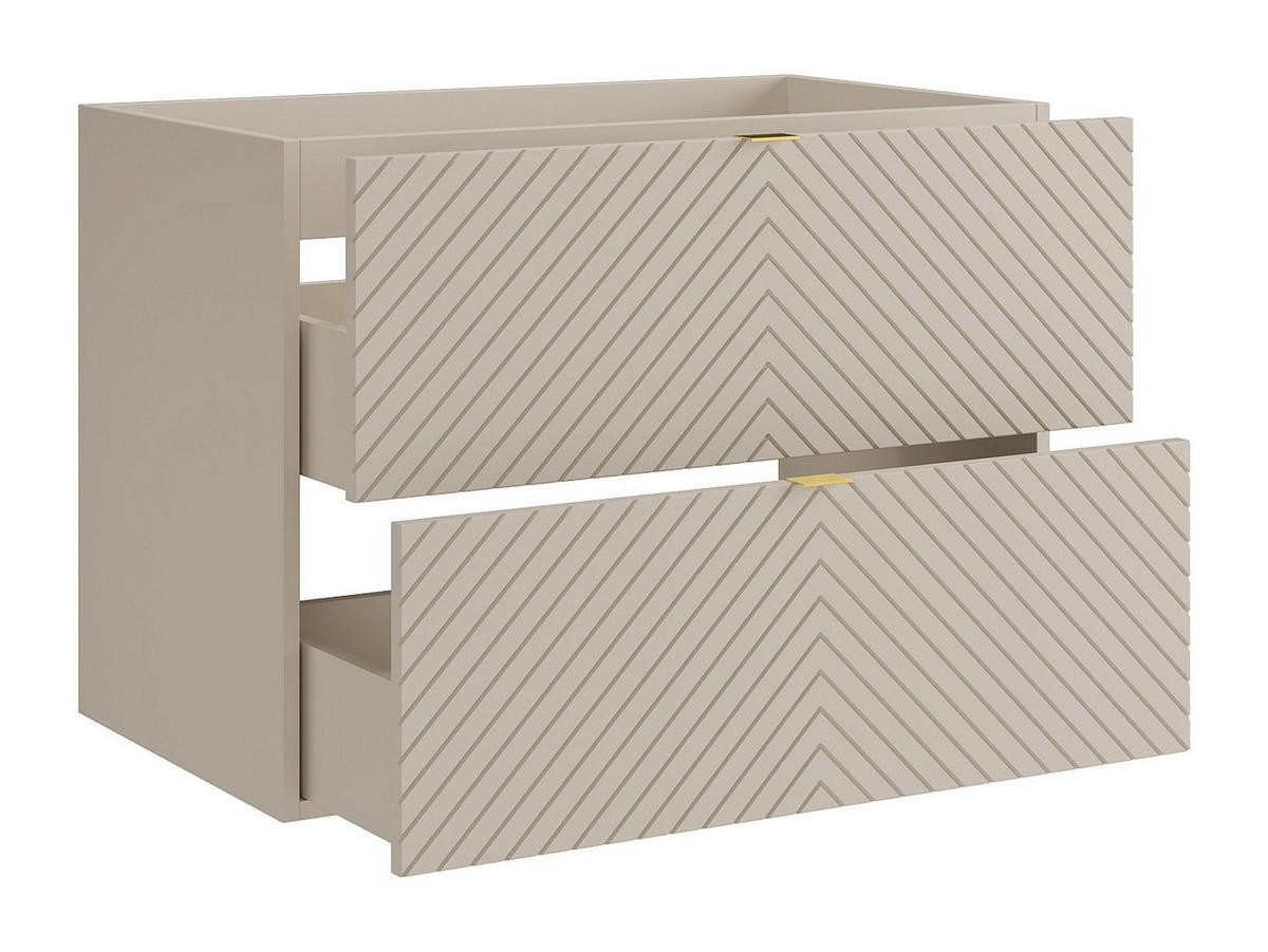WASCHBECKENUNTERSCHRANK - 80 cm x 46.5 cm - holz - beige Dorioni - Beige, Holz (80/61.6/46.5cm) - Vente-Unique