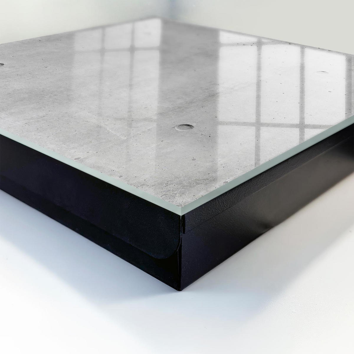 SCHLÜSSELBOX Schwarz 30x30 cm- Türöffnung nach rechts - Rohbeton - Grau, Metall (30/30/5cm) - TULUP