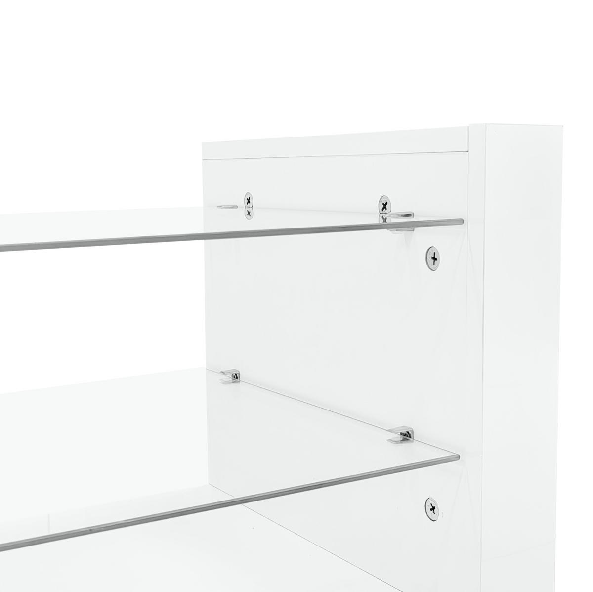 TV sestava 181/38/38 cm a 100/50/40,3 cm bílá z dřevotřísky s LED osvětlením - bílá, kompozitní dřevo (100/40/50cm) - OKWISH