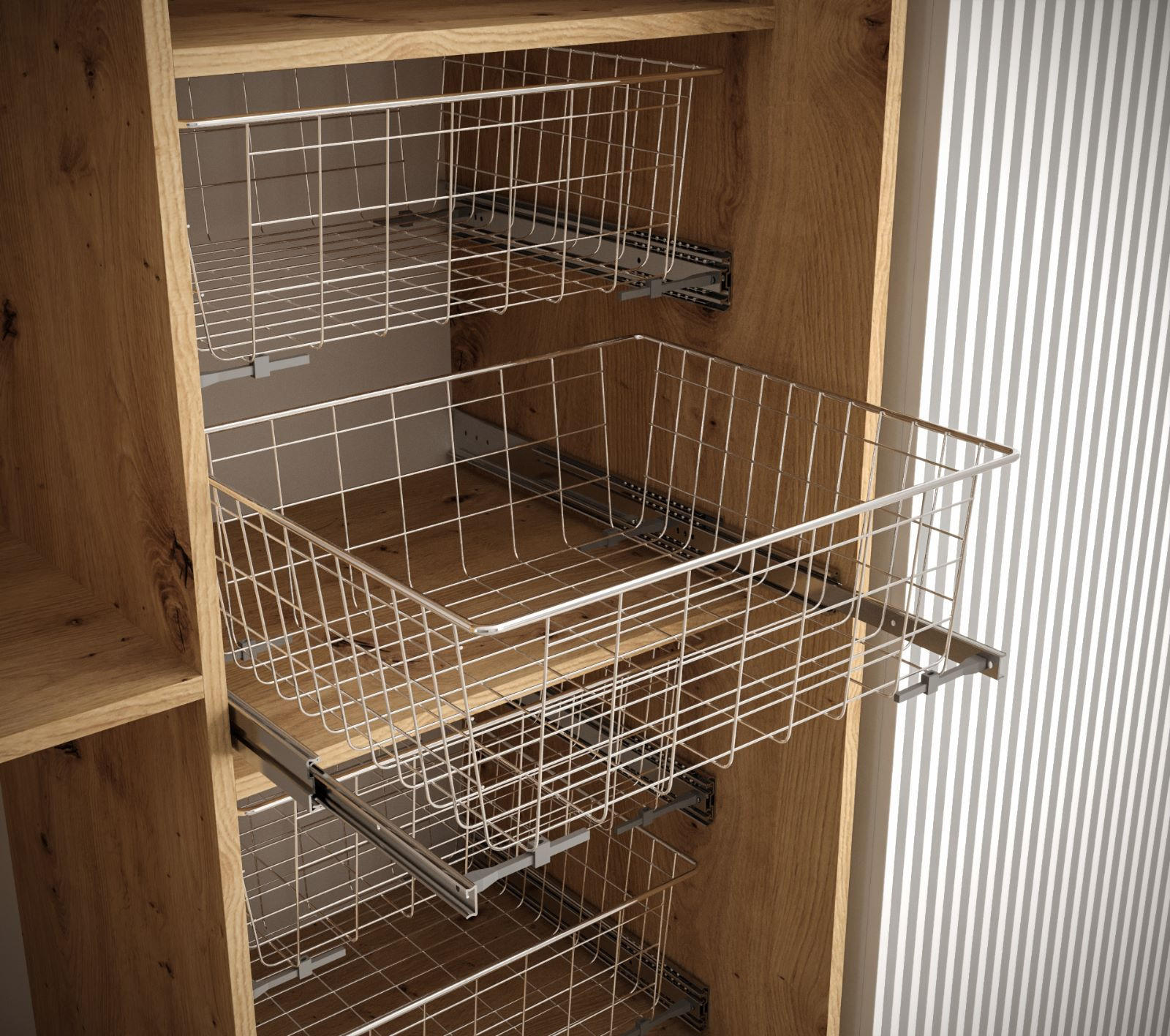 SCHRANKAUSZUG 16,5/43,5/47,5 - Grau, Metall (43.5/16.5/47.5cm) - Abiks Möbel