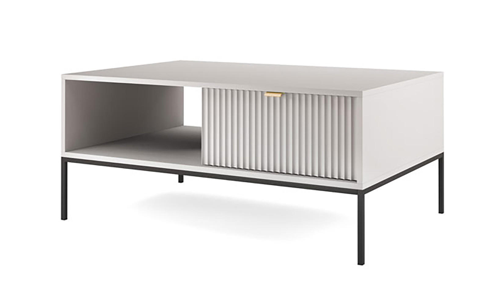 Feldmann-Wohnen Couchtisch Grau, Schwarz 104x46x68 cm
