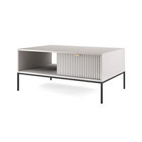 COUCHTISCH Nova grau / schwarz 104 / 68 / 46cm - Schwarz/Grau, Holz/Holzwerkstoff (68/104/46cm) - Feldmann-Wohnen