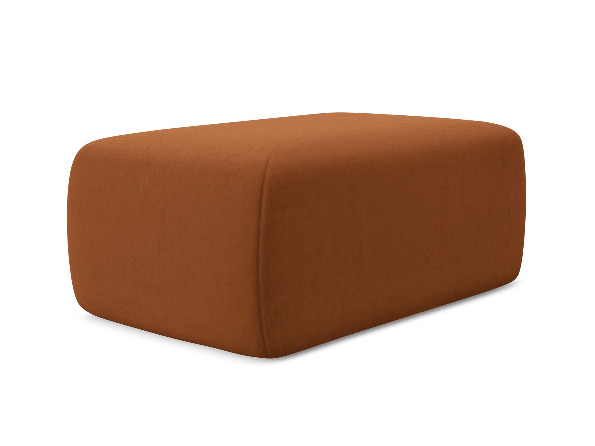 POUF Samt Stoff Orange - Terra cotta/Schwarz, Kunststoff/Textil (102/40/62cm) - Makamii