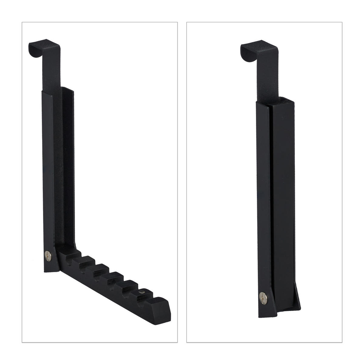 KLAPPHAKEN - Schwarz, Holz/Metall (2.5/21/18cm) - Relaxdays