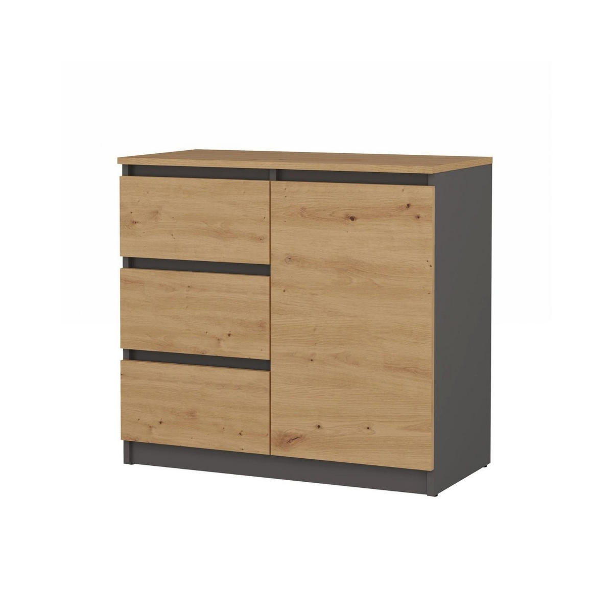 KOMMODE Milo - Weiß, Holzwerkstoff (80/75/40cm) - kommodly