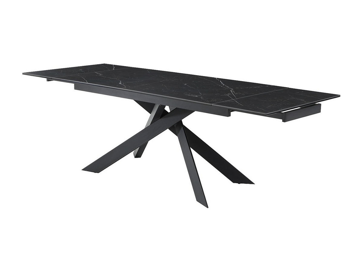 ESSTISCH - 6 Personen, 8 Personen, 10 Personen - glas - schwarz Corema - Schwarz, Glas/Keramik (90/200/76cm) - Vente-Unique