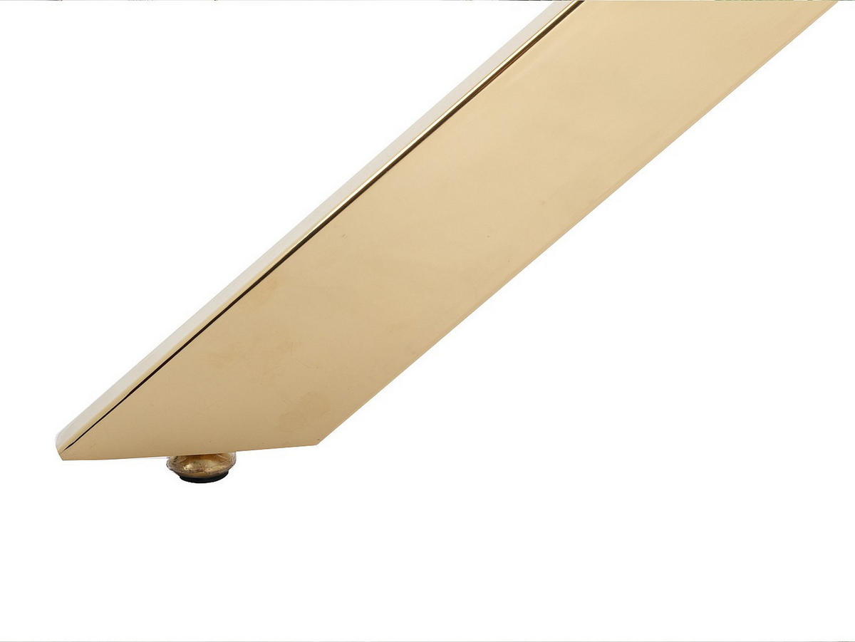 ESSTISCH rund für 2 Personen - Sicherheitsglas & goldfarbenes Metall - Transparent - COSIMA - Goldfarben, Glas (90/90/77cm) - Vente-Unique