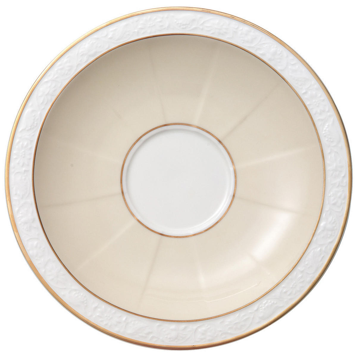 FRÜHSTÜCKSUNTERTASSE Ivoire weiß-gold ø 18,5 cm - Goldfarben/Weiß, Keramik (18.5cm) - Villeroy & Boch