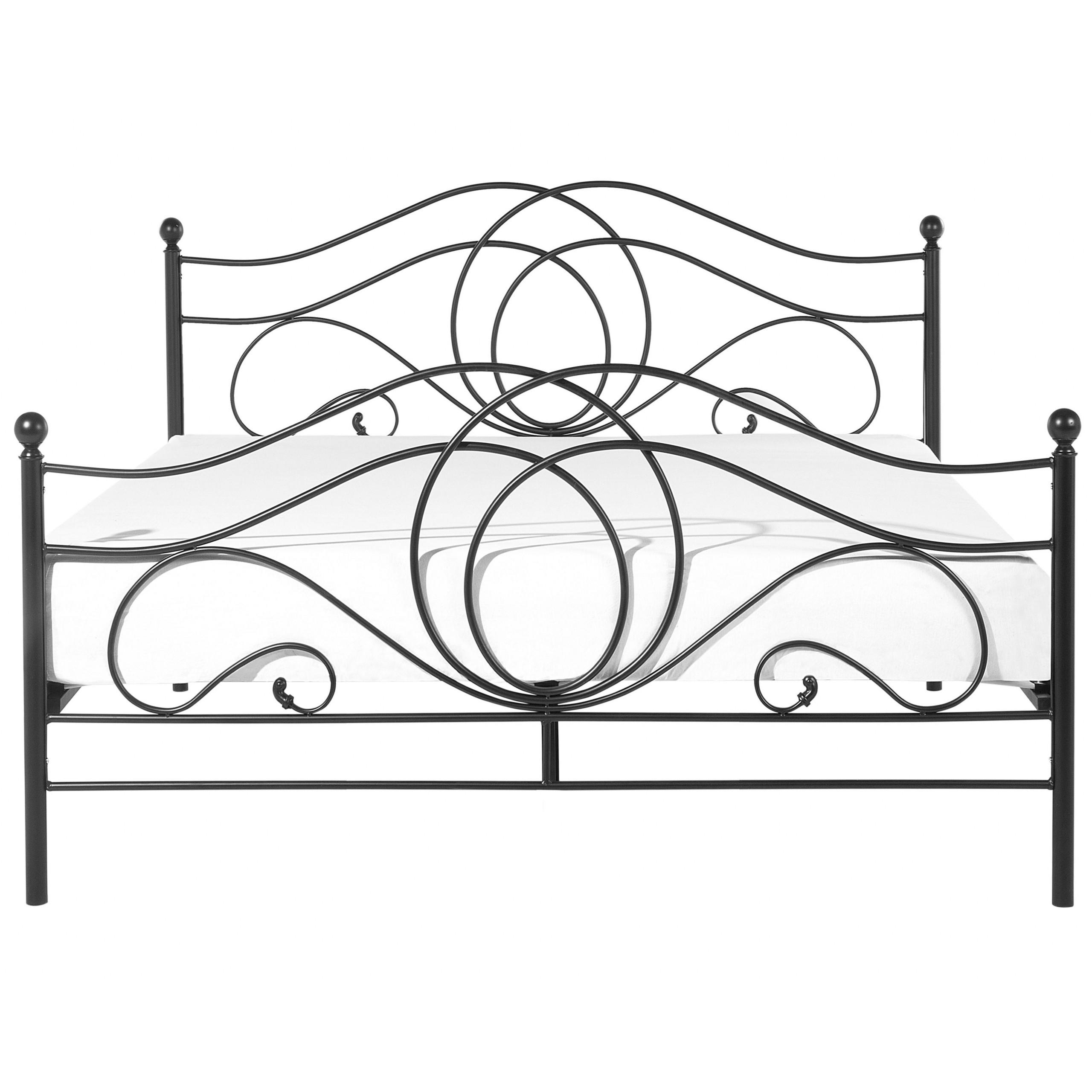 METALLBETT 140/200cm Schwarz Lyra - Schwarz, Metall (140/200cm) - Beliani