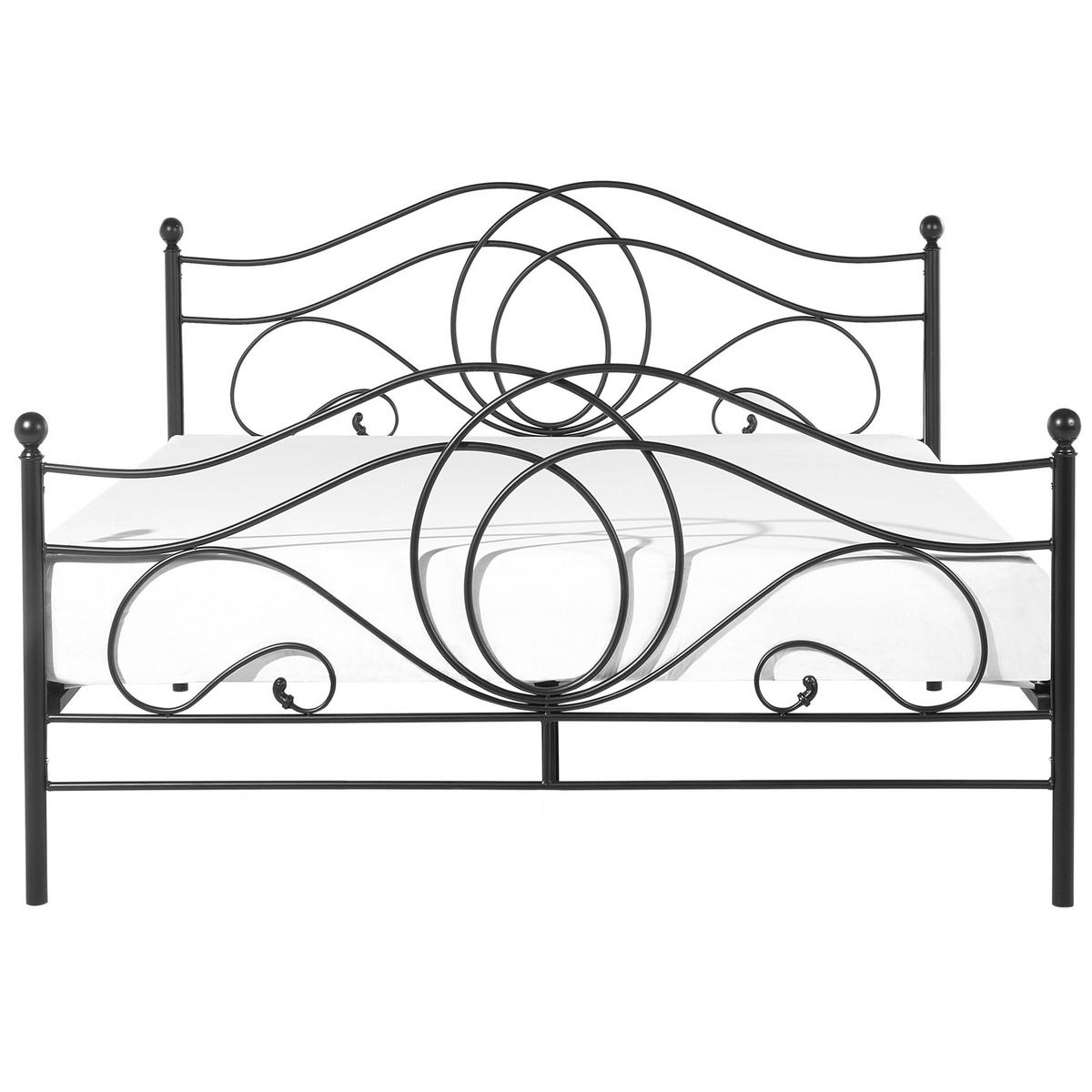 METALLBETT 140/200cm Schwarz Lyra - Schwarz, Metall (140/200cm) - Beliani