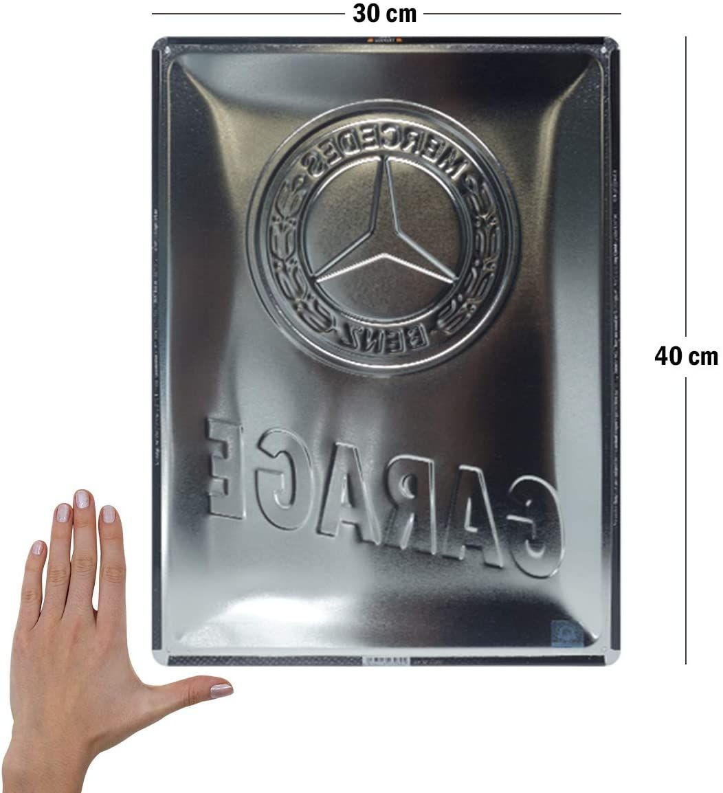 BLECHSCHILD 30/40 cm Mercedes-Benz Garage - Multicolor, Metall (30/40/0.2cm) - Nostalgic-Art
