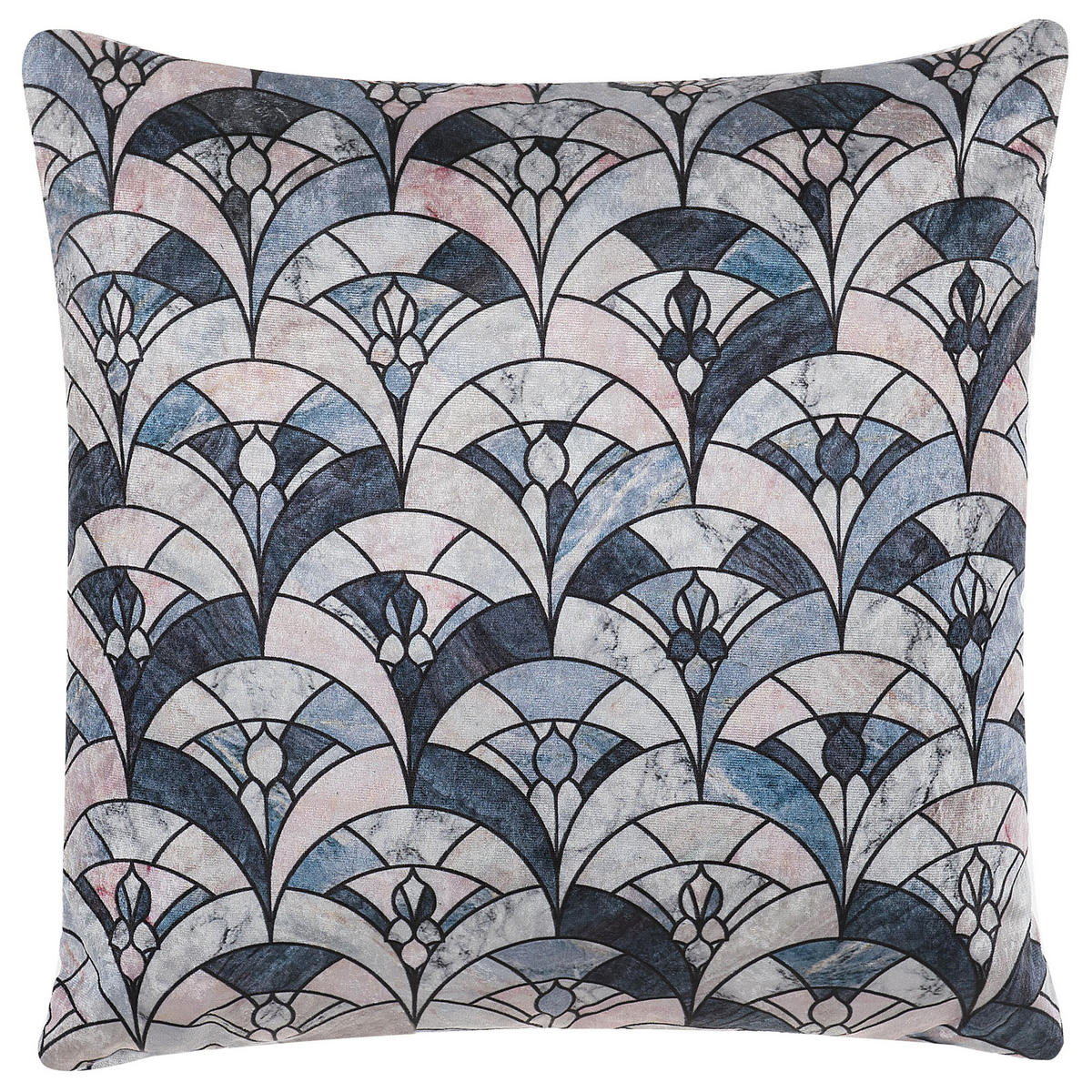 DEKOKISSEN 2er-Set Dunkelblau 45/45 cm Koodal - Multicolor/Dunkelblau, Naturmaterialien/Textil (45/45cm) - Beliani