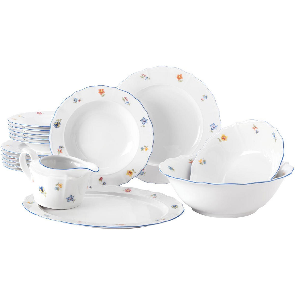 TAFELSERVICE Sonate Nostalgie bunt 16er Set - Multicolor, Keramik (1/1/1cm) - Seltmann Weiden