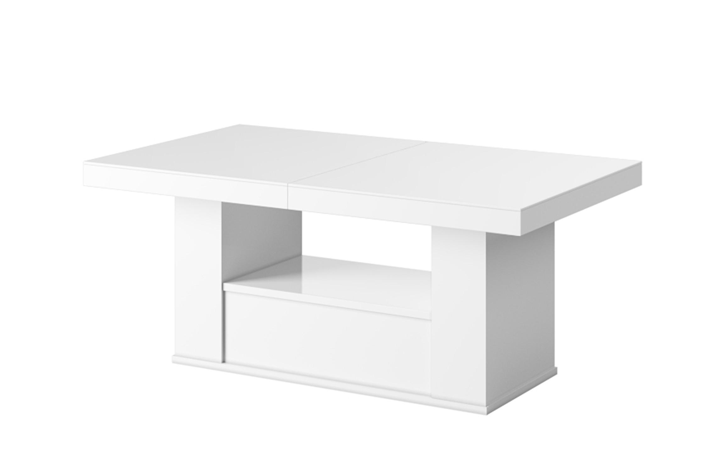 designimpex Couchtisch Weiß Hochglanz 120x54x75 cm