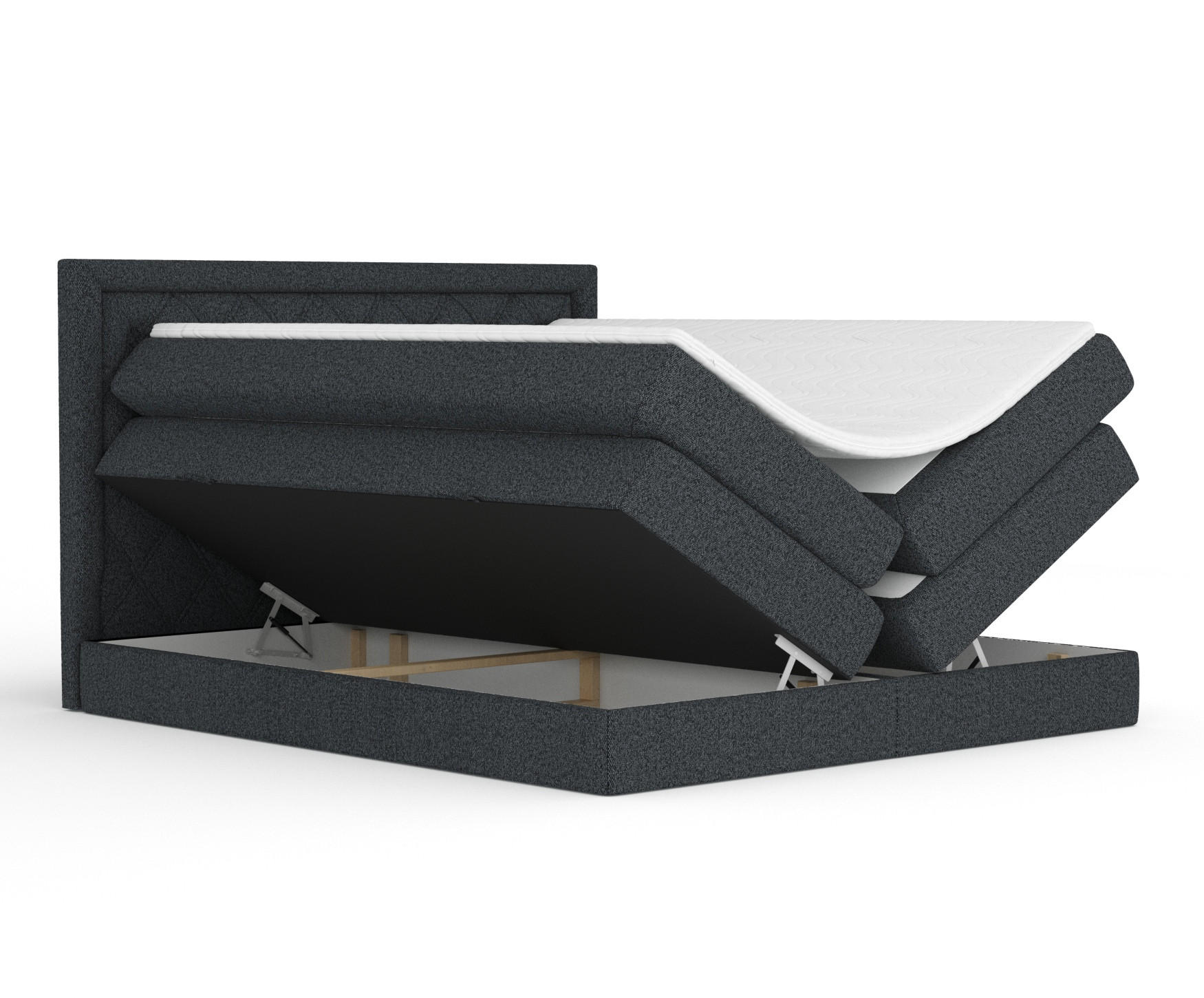 BOXSPRINGBETT Aurelia Schwarz 200/200 cm - Schwarz, Holz/Holzwerkstoff (200/200cm) - Maison de Reve