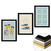 WANDBILDER 3er-Set - 20x30 cm Schwarzer Rahmen - Früchte, Elemente der italienischen Kultur - Schwarz, Kunststoff (20/30cm) - ArtPrintCave