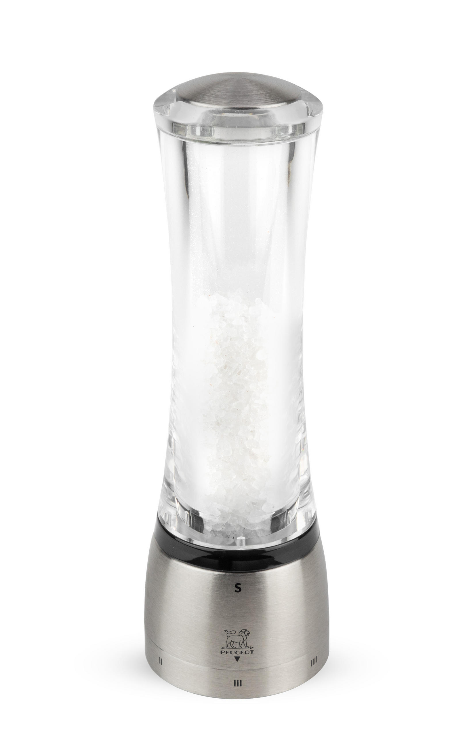 SALZMÜHLE Daman 21cm Acryl/Edelstahl Zirkonia-Mahlwerk - Transparent, Kunststoff (6.5/21/6.5cm) - PEUGEOT