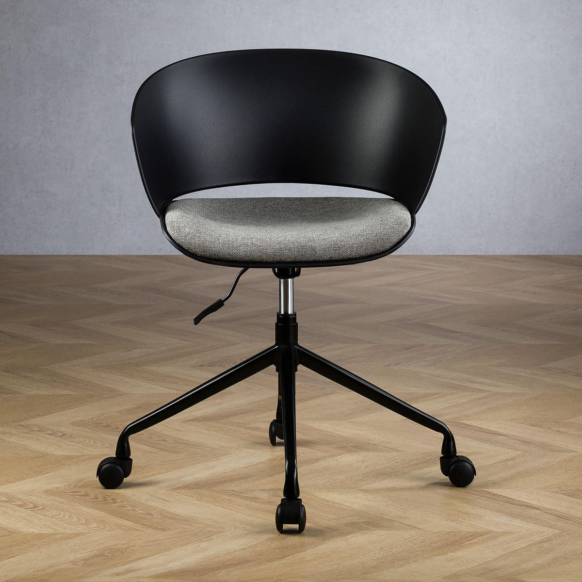 DREHSTUHL DAGMA schwarz/grau - Schwarz/Grau, Textil/Metall (59/82/57cm) - IDIMEX