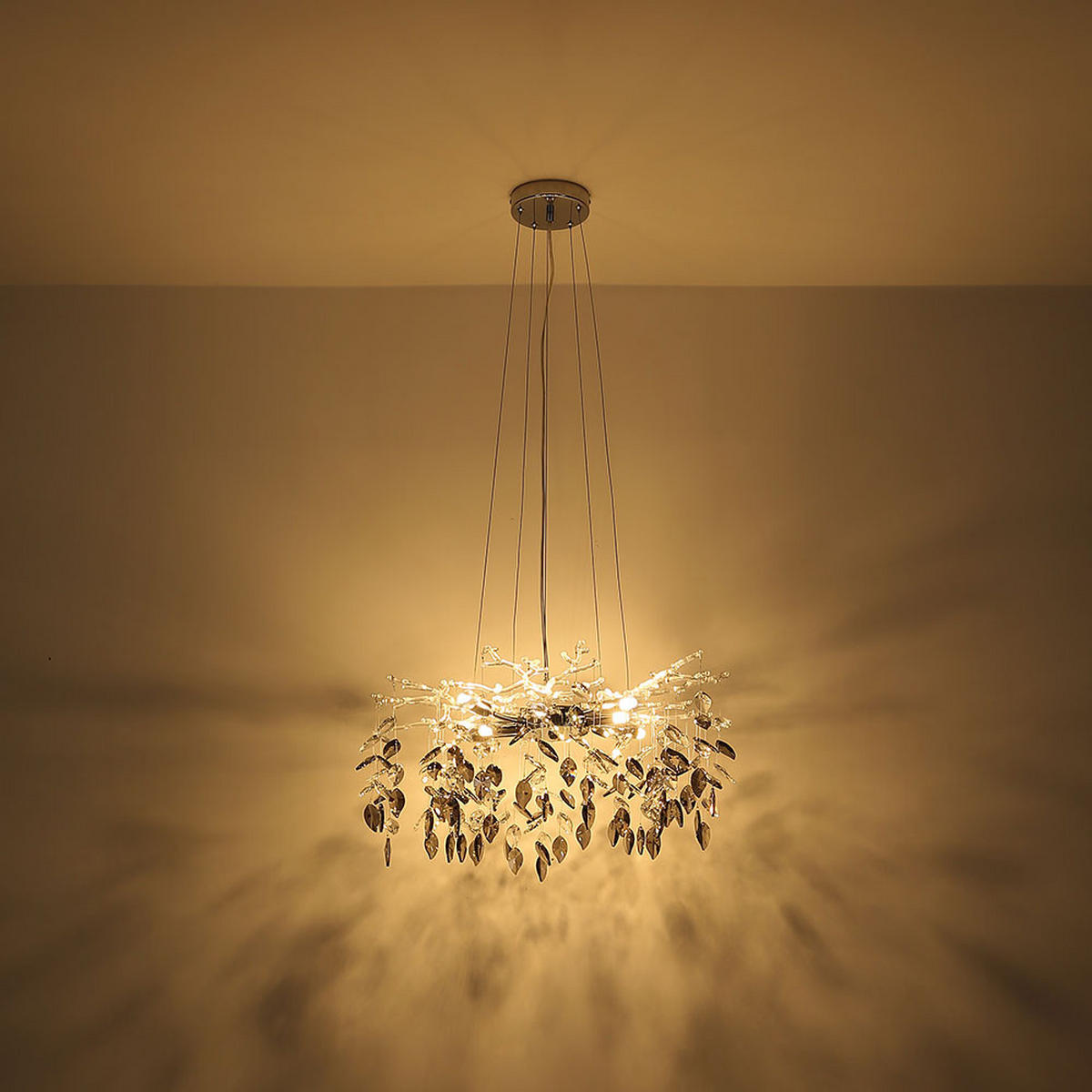 LED HÄNGELAMPE Metall Silber - Silberfarben, Glas (61/61/120cm) - Globo Lighting