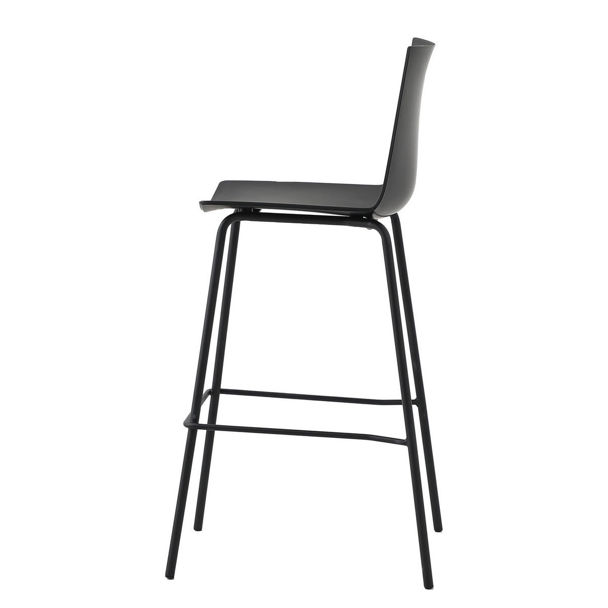 BARSTUHL - 2er-Set - Kunststoff / Eisen - Schwarz, Kunststoff/Metall (54/109/54cm) - home24
