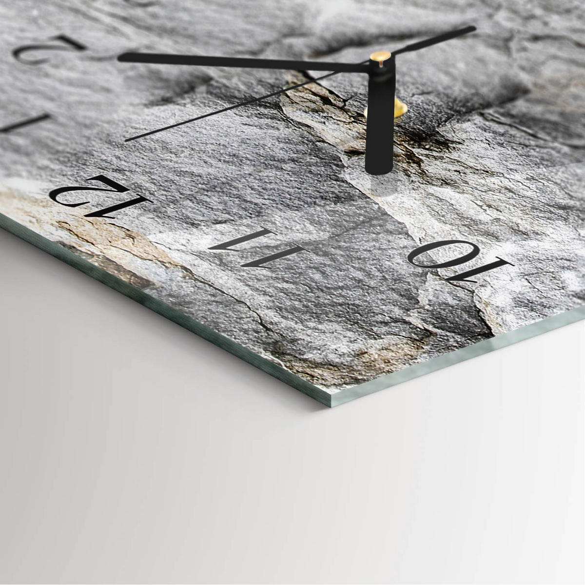 WANDUHR 30x60 cm - Chilischoten - Grau, Glas (30/60/0.4cm) - TULUP