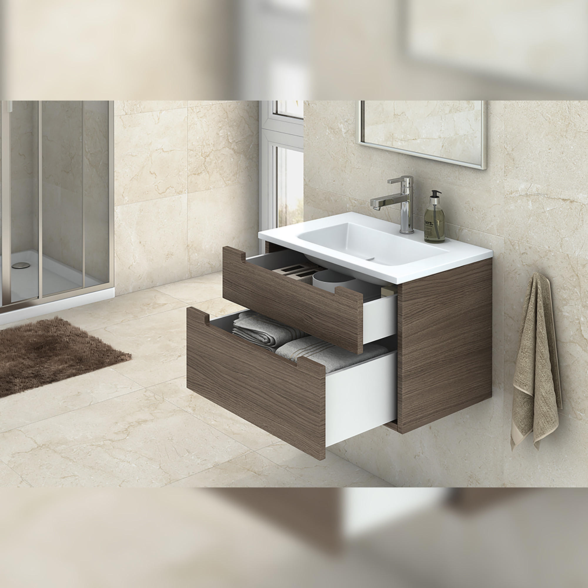 Thumbnail - Emuca Aussenschublade, Weiß, Metall, 19.5x6x32 cm, Schlafzimmer, Kleiderschränke, Schrankzubehör