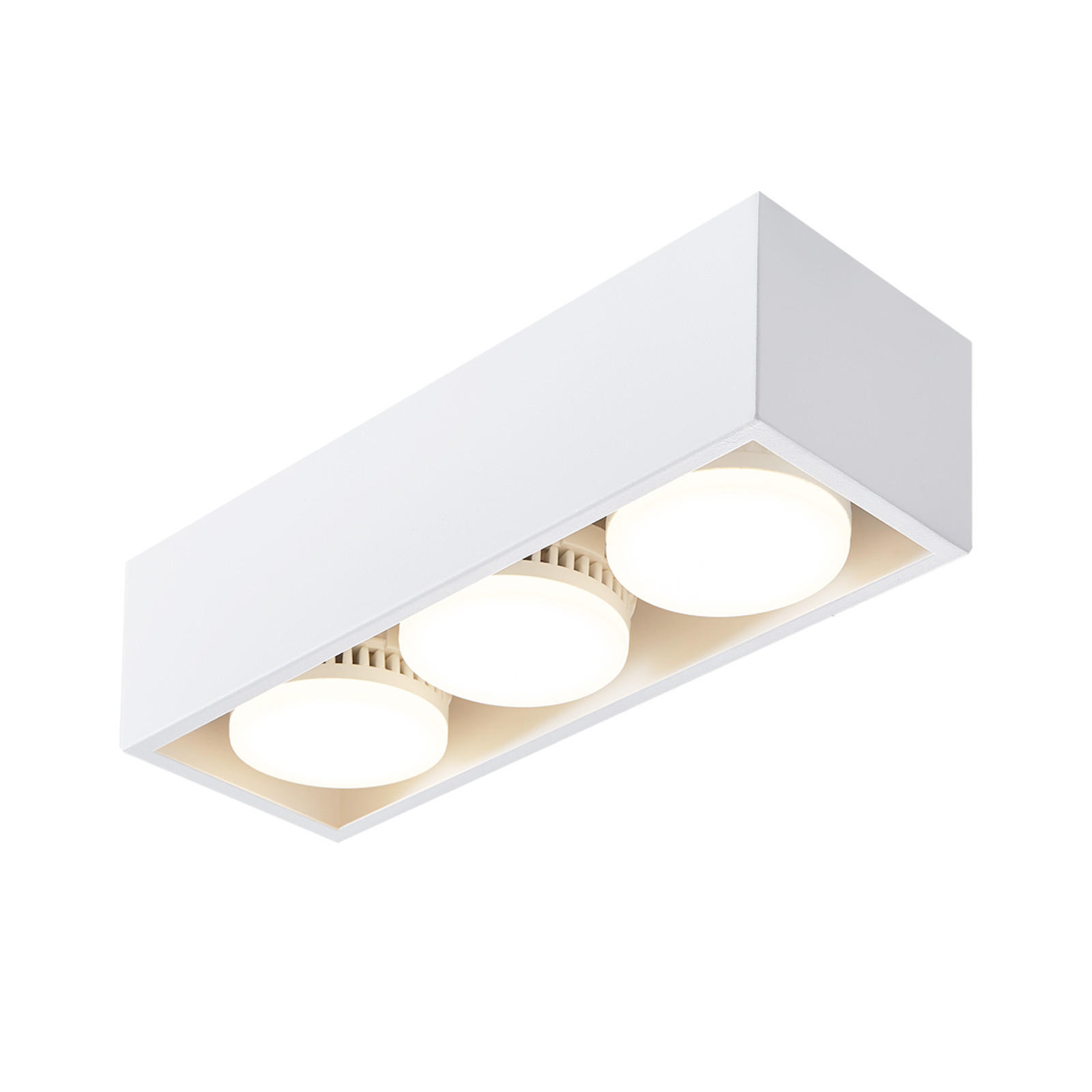 LED-DECKENLEUCHTE Harmonie 3-flammig 30/10/8 cm - Weiß, Metall (30/10/8cm) - Nettlife