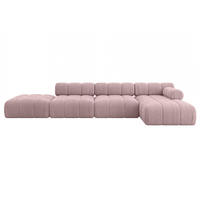 ECKSOFA modulares Sofa Lizur-L2 - 380x160x70 cm Rosa Cord - Rosa, Holzwerkstoff/Textil (380/160cm) - ALTDECOR